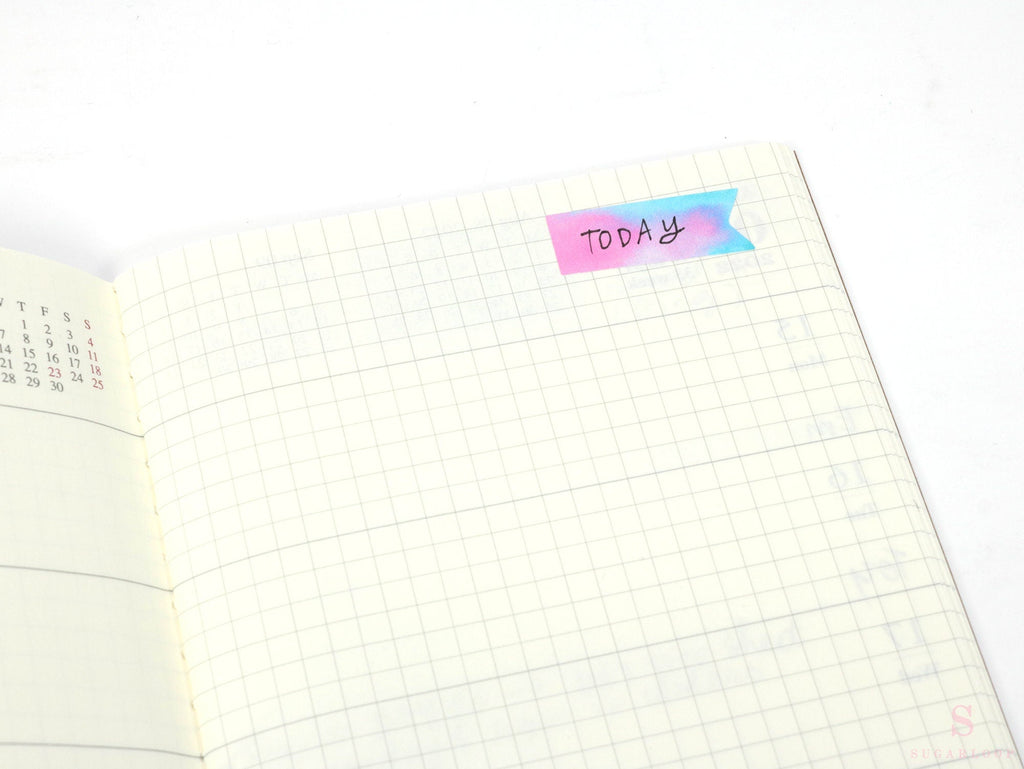 Watercolor Quarter Box Flag Label Bujo Planner Stickers: 0.5in (12 mm) Tall
