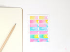 Watercolor Quarter Box Flag Label Bujo Planner Stickers: 0.5in (12 mm) Tall