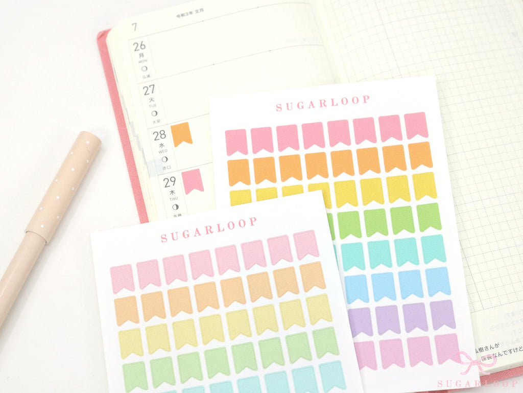Mini Page Flags for Planners & Journals: 0.3in (7 mm) Wide
