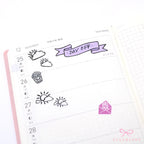 Banner Flag Planner Stickers Header Title Labels: Various Widths