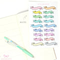 Banner Flag Planner Stickers Header Title Labels: Various Widths