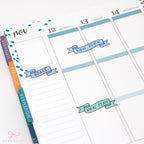 Banner Flag Planner Stickers Header Title Labels: Various Widths