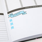 Banner Flag Planner Stickers Header Title Labels: Various Widths