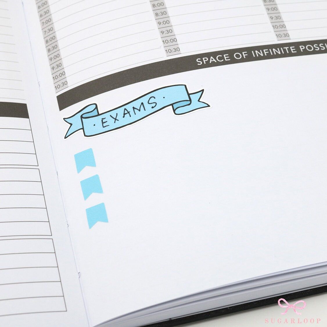 Banner Flag Planner Stickers Header Title Labels: Various Widths