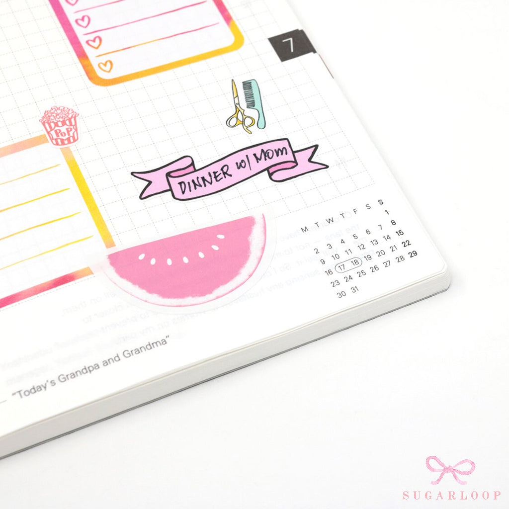 Banner Flag Planner Stickers Header Title Labels: Various Widths