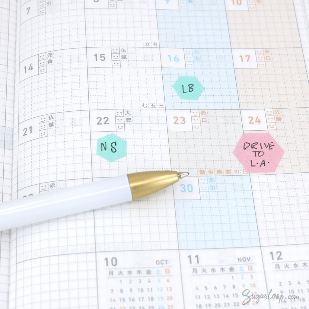 Hexagon Pastel Bujo Planner Stickers: 0.5in (12mm) 0.75in (19mm)