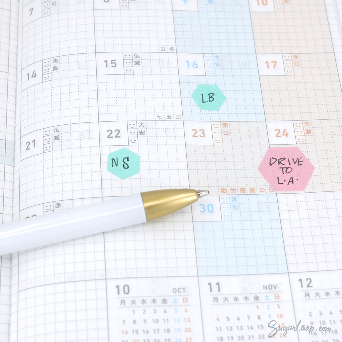 Hexagon Pastel Bujo Planner Stickers: 0.5in (12mm) 0.75in (19mm)