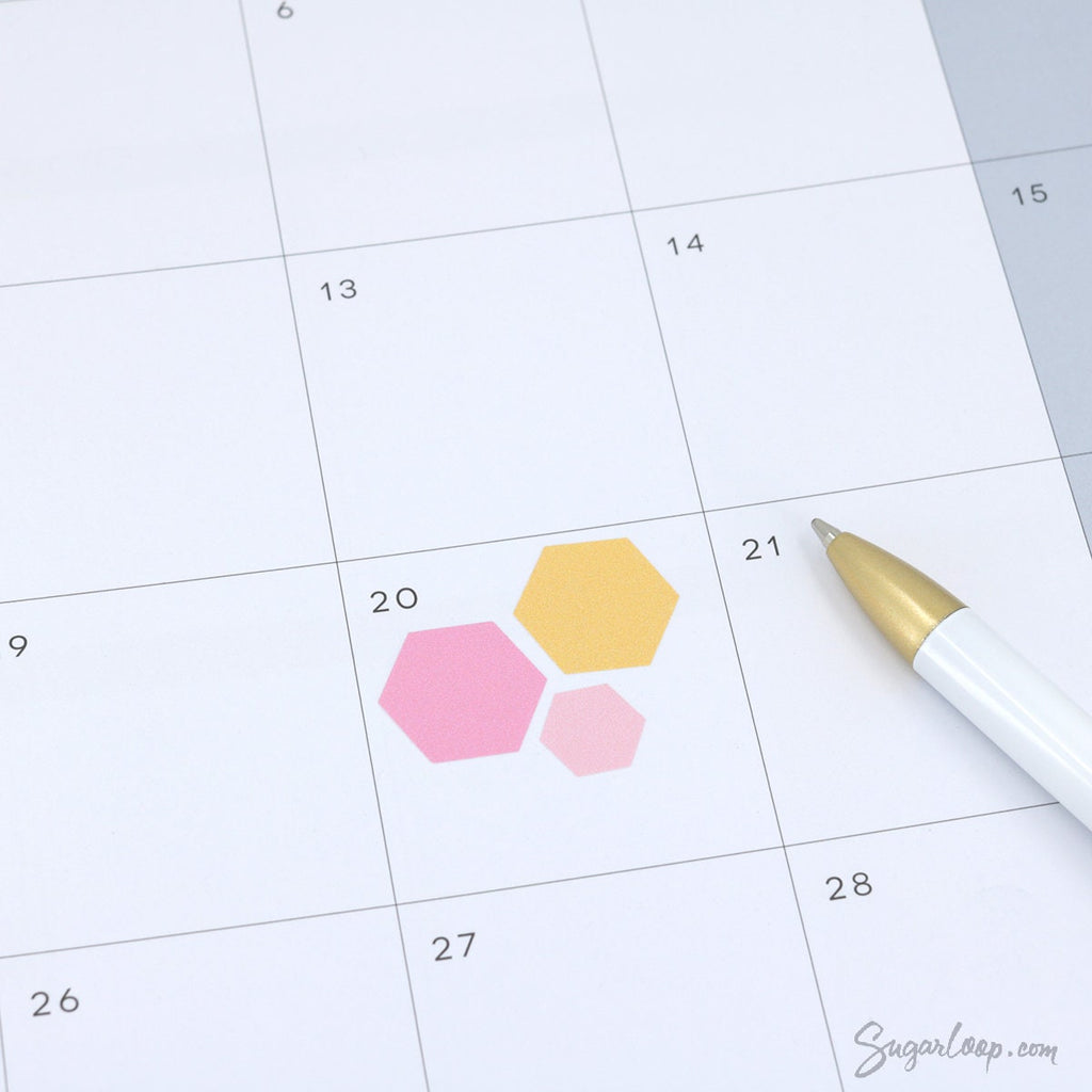 Hexagon Pastel Bujo Planner Stickers: 0.5in (12mm) 0.75in (19mm)
