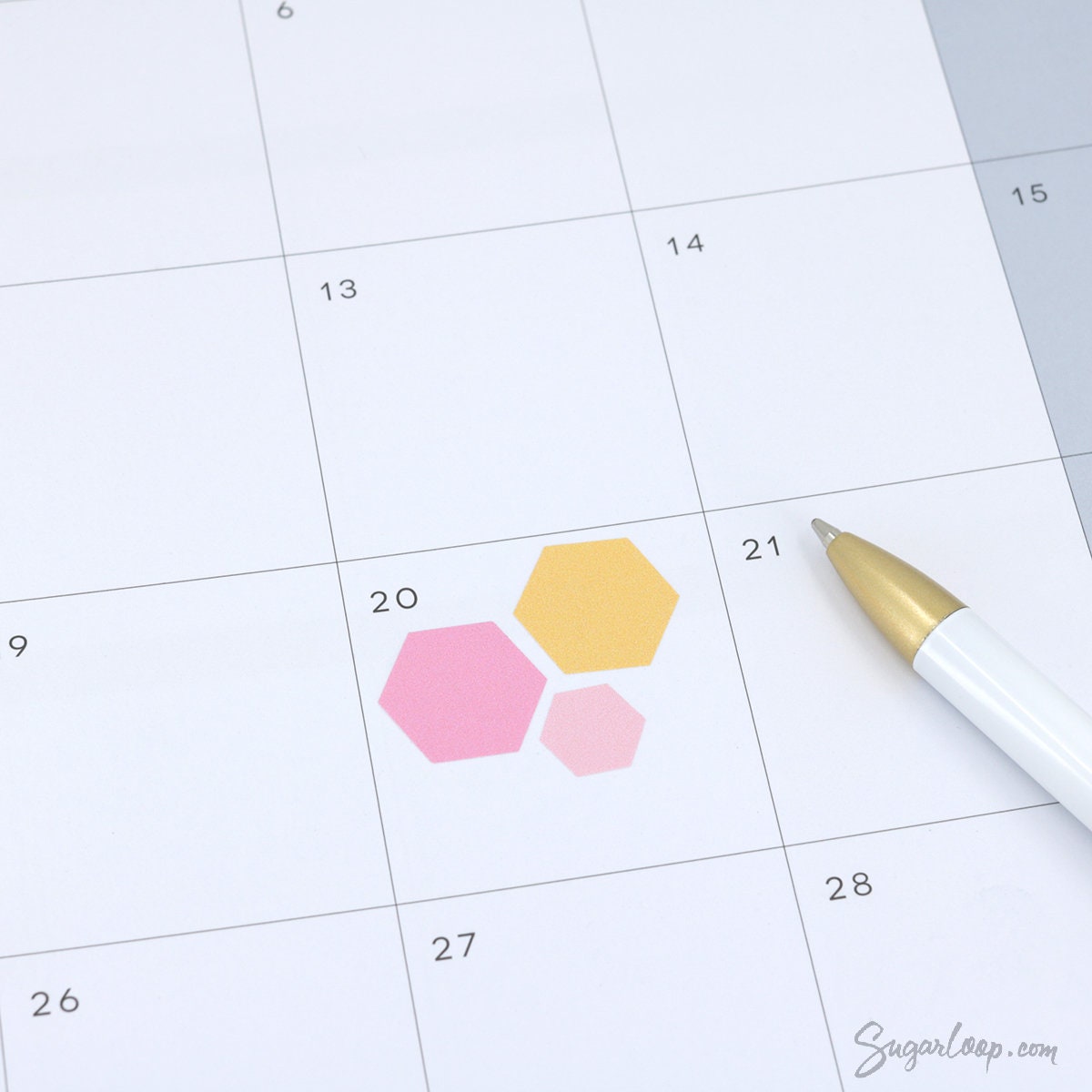 Hexagon Pastel Bujo Planner Stickers: 0.5in (12mm) 0.75in (19mm)