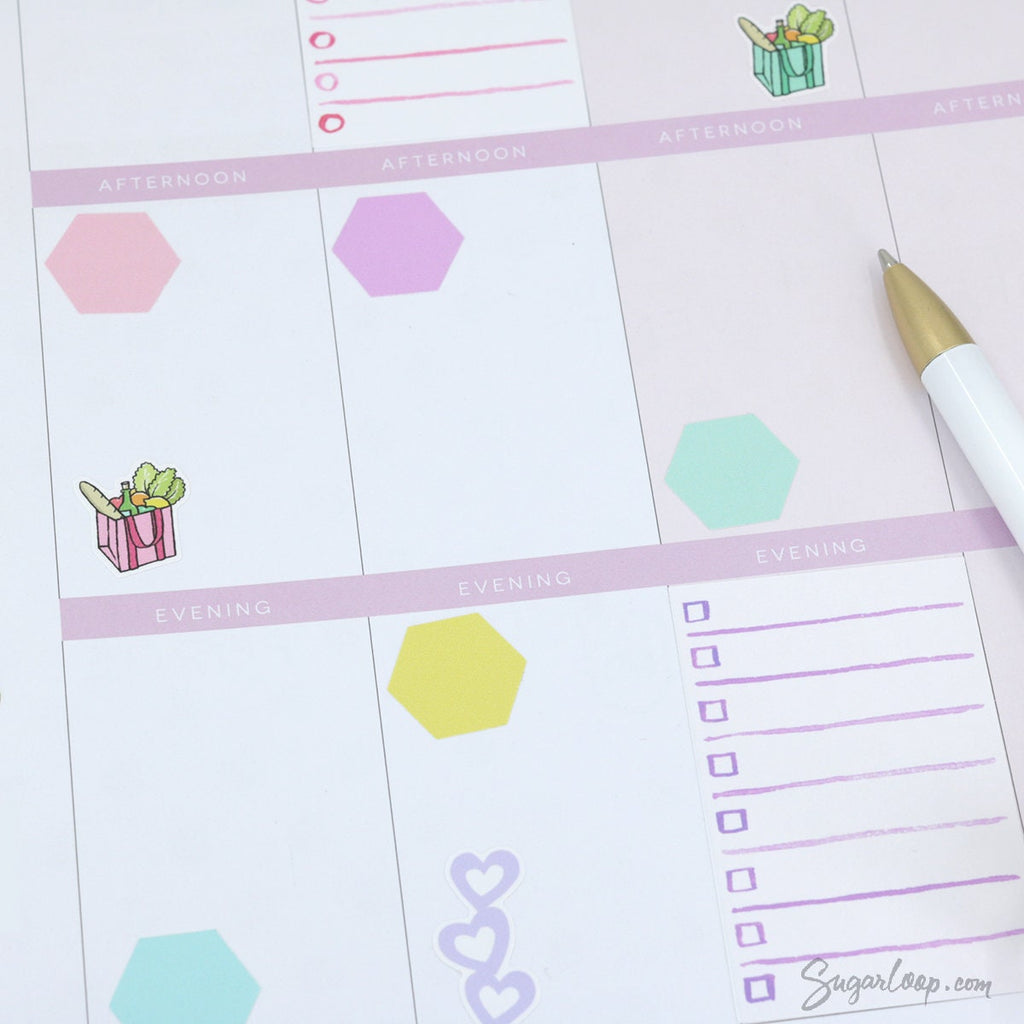 Hexagon Pastel Bujo Planner Stickers: 0.5in (12mm) 0.75in (19mm)
