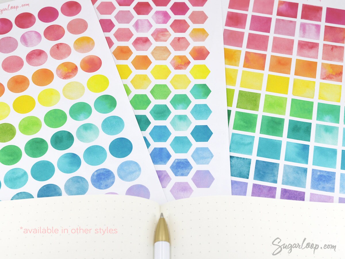 Square Writeable Bujo Planner Stickers: 0.5” (12 mm)