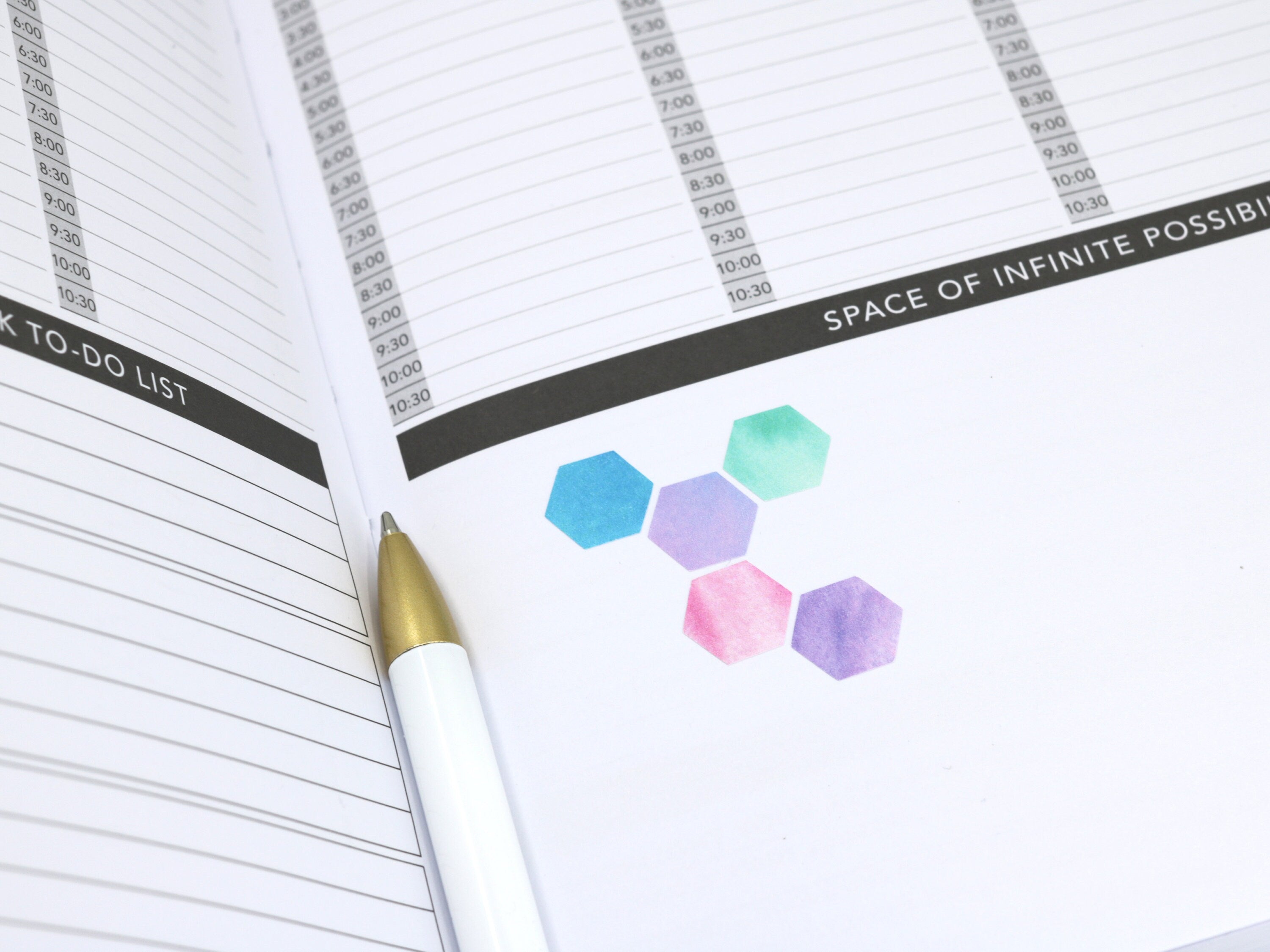 Watercolor Hexagon Bujo Planner Stickers: 0.5in (6mm)