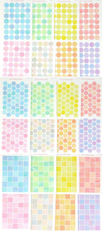 Hexagon Dot Circle Square Bujo Planner Stickers: 0.5” (12 mm)