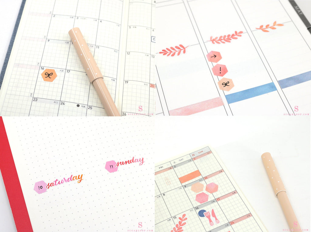 Hexagon Dot Circle Square Bujo Planner Stickers: 0.5” (12 mm)