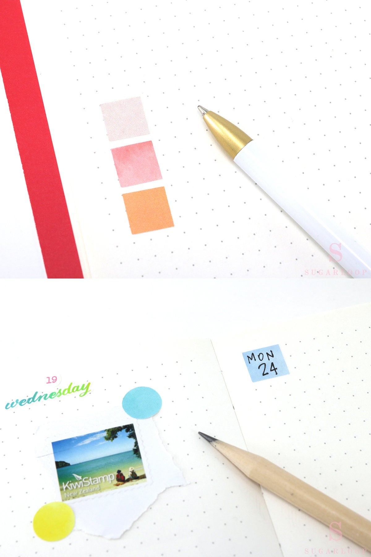 Hexagon Dot Circle Square Bujo Planner Stickers: 0.5” (12 mm)