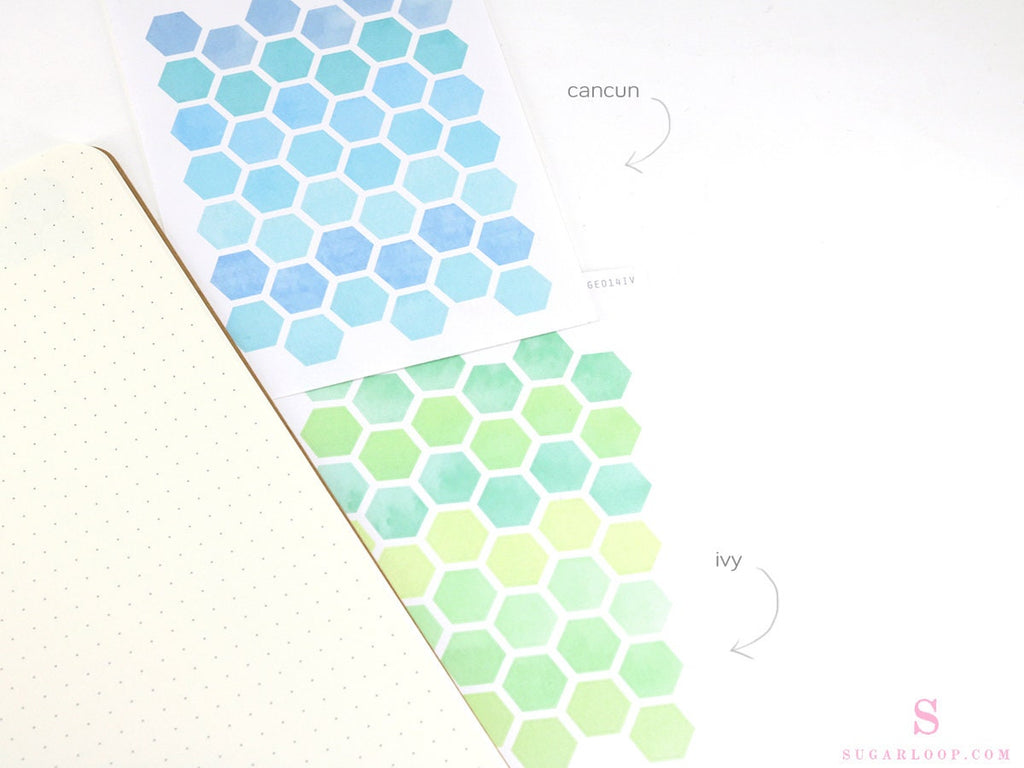 Hexagon Dot Circle Square Bujo Planner Stickers: 0.5” (12 mm)