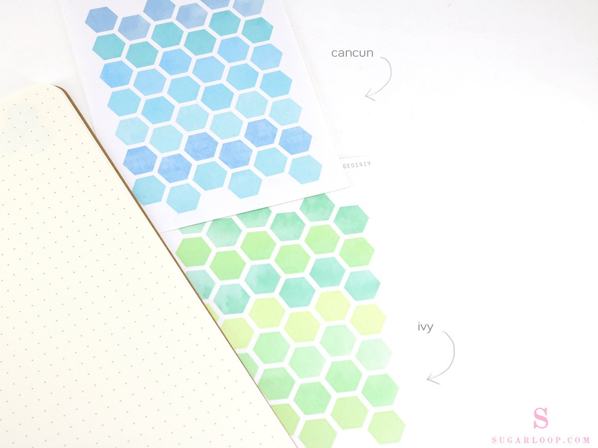 Hexagon Dot Circle Square Bujo Planner Stickers: 0.5” (12 mm)