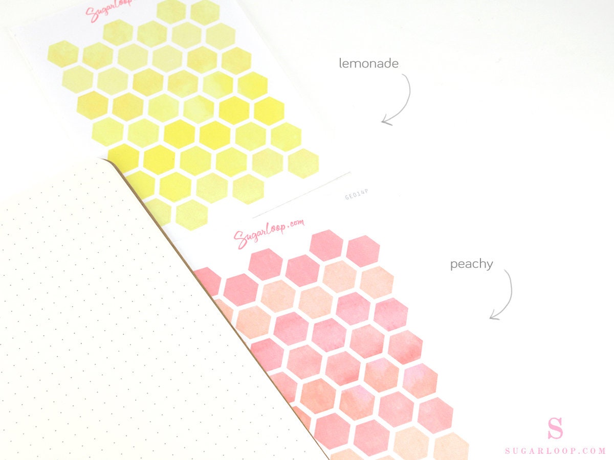 Hexagon Dot Circle Square Bujo Planner Stickers: 0.5” (12 mm)