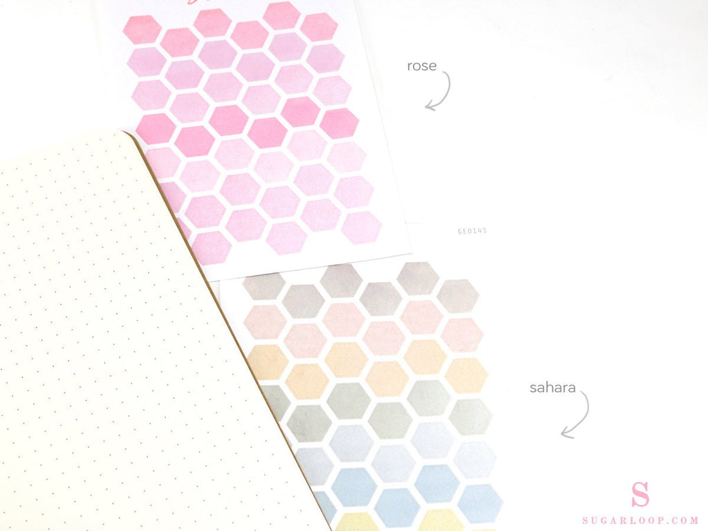Hexagon Dot Circle Square Bujo Planner Stickers: 0.5” (12 mm)