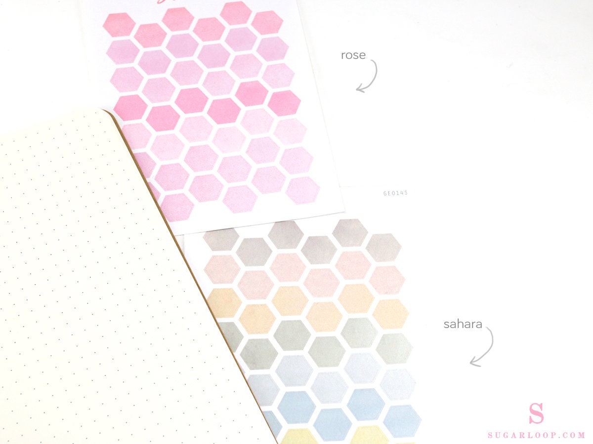 Hexagon Dot Circle Square Bujo Planner Stickers: 0.5” (12 mm)