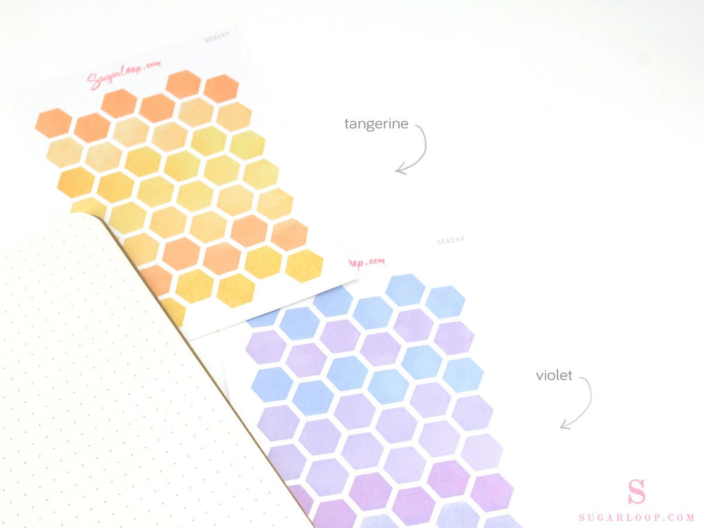 Hexagon Dot Circle Square Bujo Planner Stickers: 0.5” (12 mm)