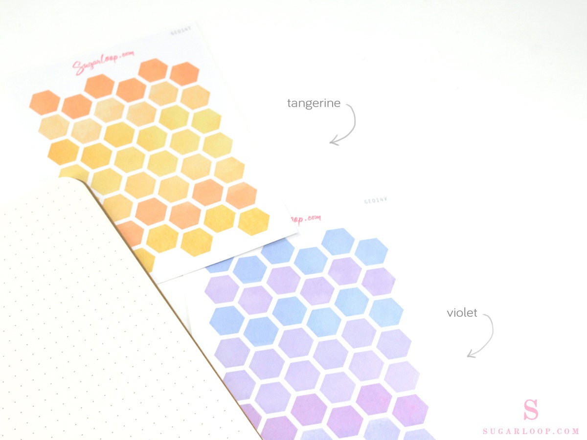 Hexagon Dot Circle Square Bujo Planner Stickers: 0.5” (12 mm)
