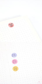 Hexagon Dot Square Bujo Planner Stickers: 1/2 inch (12 mm)