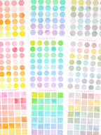 Hexagon Dot Square Bujo Planner Stickers: 1/2 inch (12 mm)