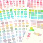 Hexagon Dot Square Bujo Planner Stickers: 1/2 inch (12 mm)