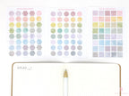 Hexagon Dot Square Bujo Planner Stickers: 1/2 inch (12 mm)