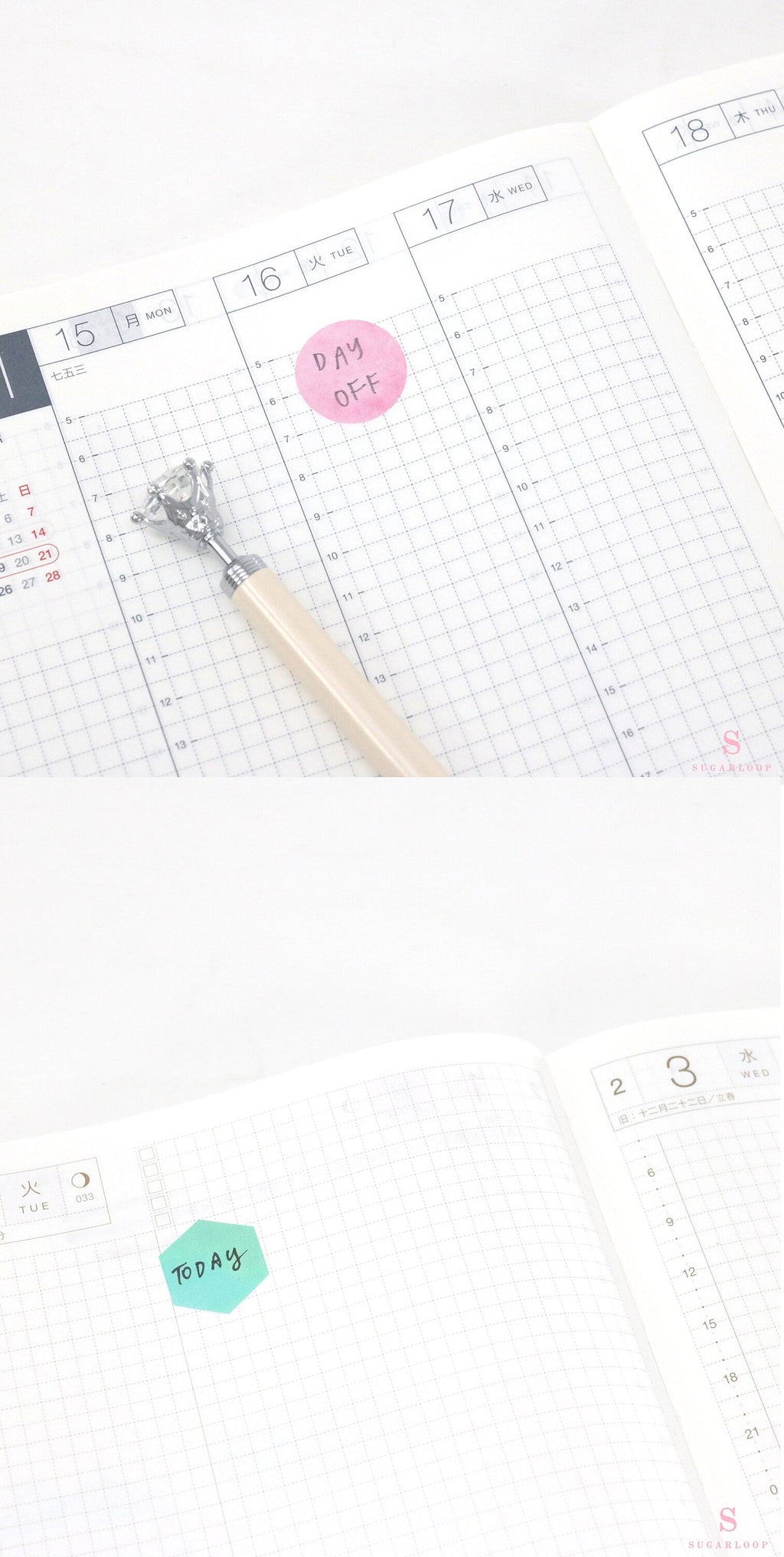 Watercolor Dot Hexagon Square Bujo Planner Stickers: 3/4 inch (19 mm)
