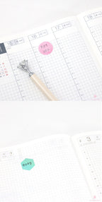 Watercolor Dot Hexagon Square Bujo Planner Stickers: 3/4 inch (19 mm)