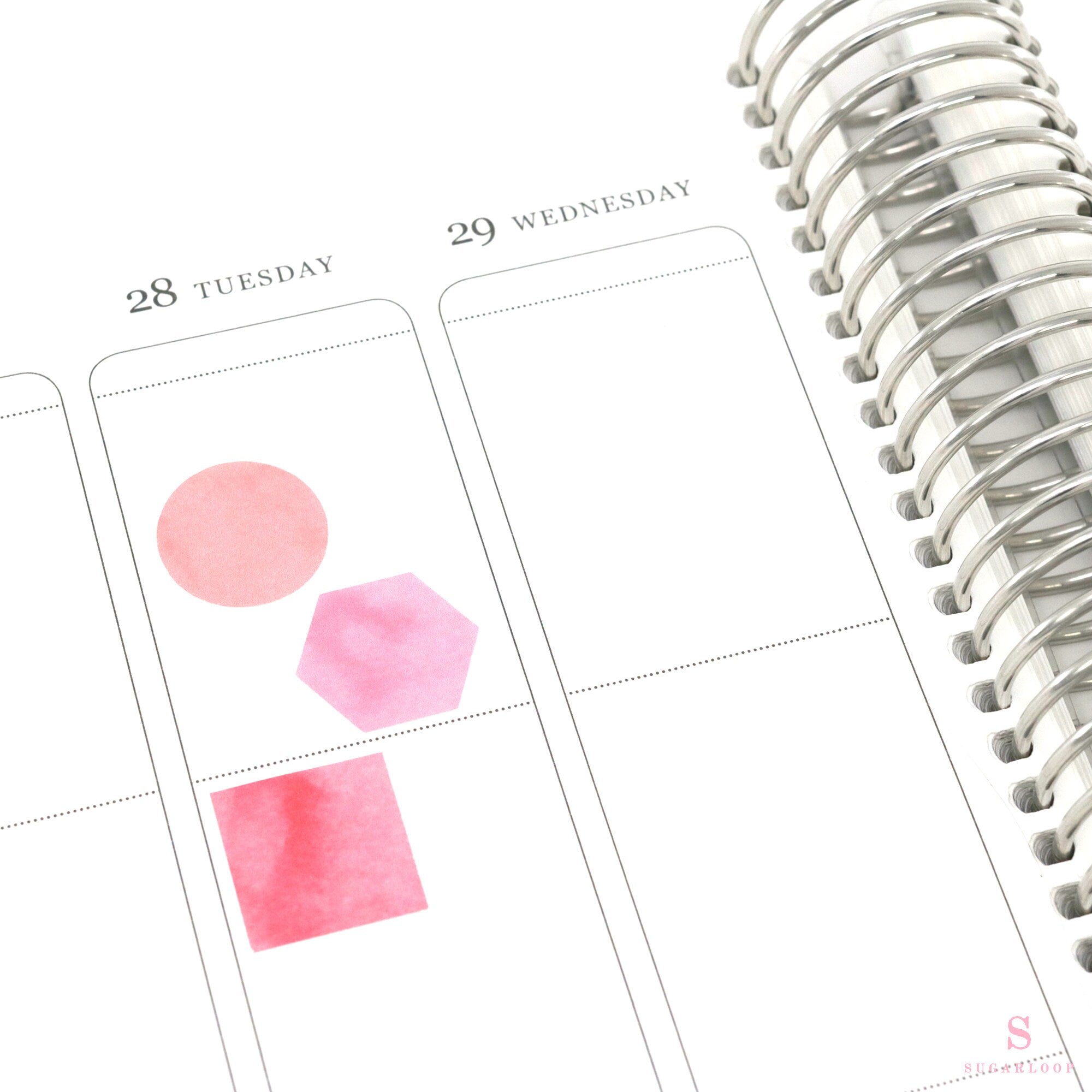 Watercolor Dot Hexagon Square Bujo Planner Stickers: 3/4 inch (19 mm)