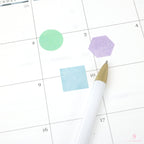 Watercolor Dot Hexagon Square Bujo Planner Stickers: 3/4 inch (19 mm)