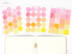 Watercolor Dot Hexagon Square Bujo Planner Stickers: 3/4 inch (19 mm)