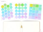 Watercolor Dot Hexagon Square Bujo Planner Stickers: 3/4 inch (19 mm)
