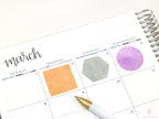 Hexagon Dot Square Bujo Planner Stickers: 1.25 inch (30 mm)