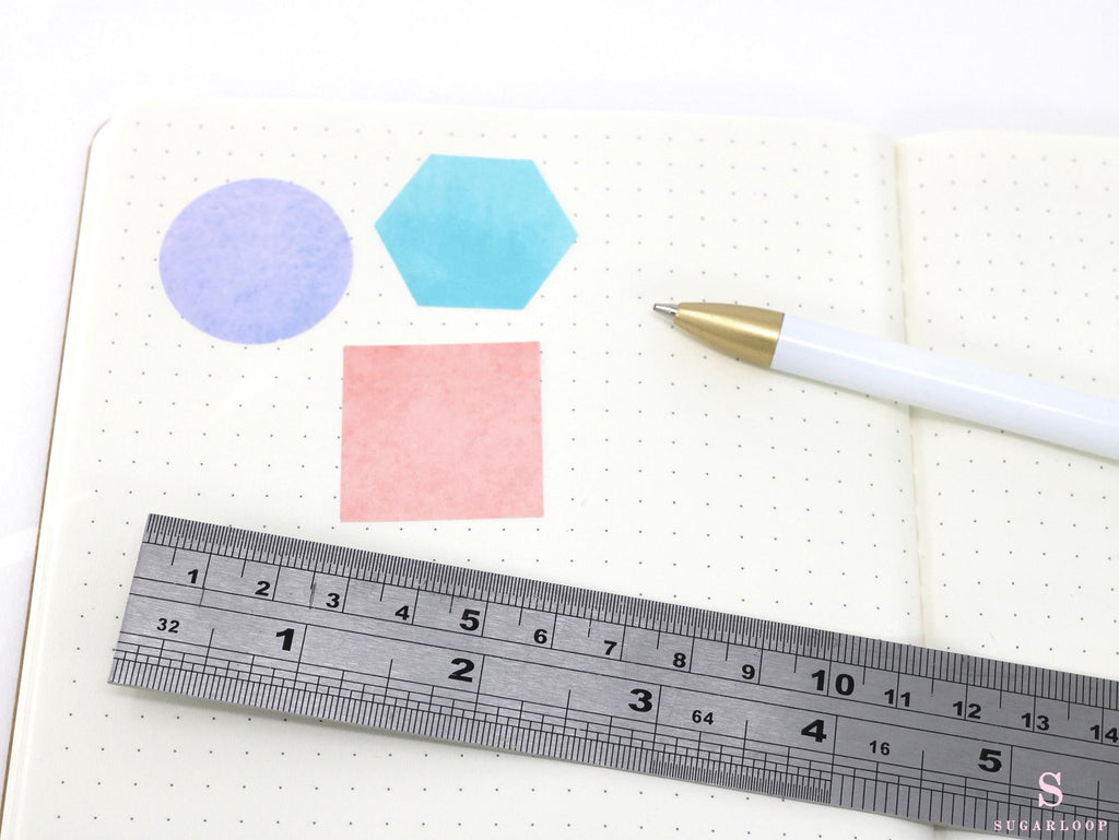 Hexagon Dot Square Bujo Planner Stickers: 1.25 inch (30 mm)