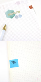 Hexagon Dot Square Bujo Planner Stickers: 1.25 inch (30 mm)