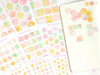 Hexagon Dot Square Bujo Planner Stickers: Various Sizes