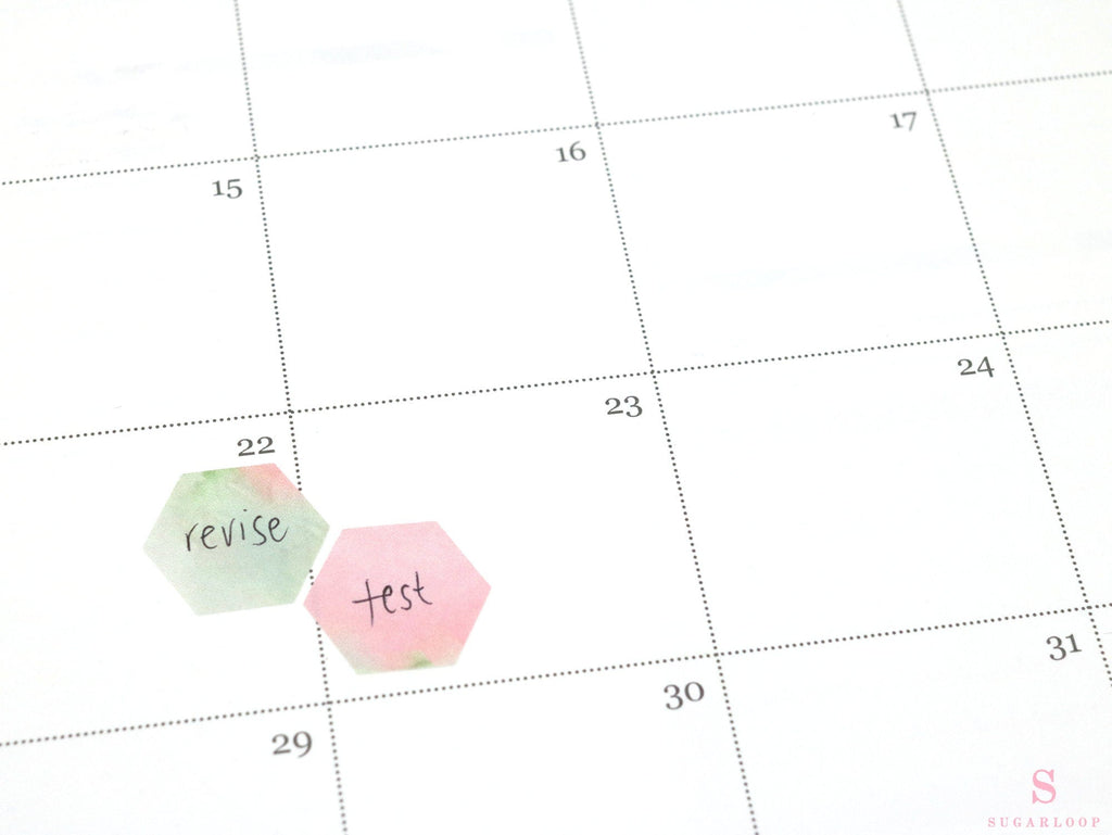 Multicolor Bujo Planner Stickers – Dots, Hexagons, Squares
