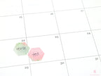 Hexagon Dot Square Bujo Planner Stickers: Various Sizes