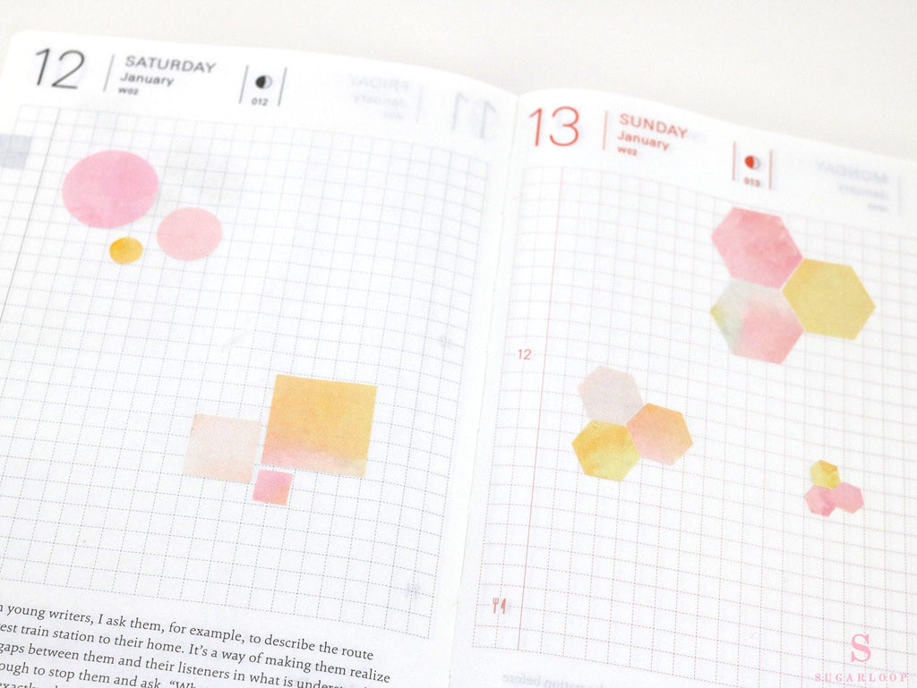 Multicolor Bujo Planner Stickers – Dots, Hexagons, Squares