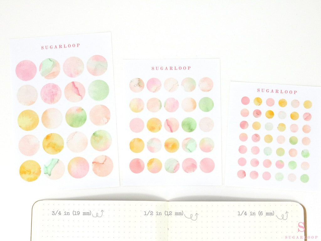 Multicolor Bujo Planner Stickers – Dots, Hexagons, Squares