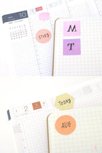 Hexagon Dot Square Bujo Planner Stickers: 1 in (25 mm)