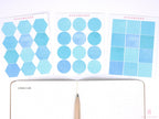 Hexagon Dot Square Bujo Planner Stickers: 1 in (25 mm)