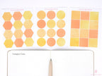 Hexagon Dot Square Bujo Planner Stickers: 1 in (25 mm)