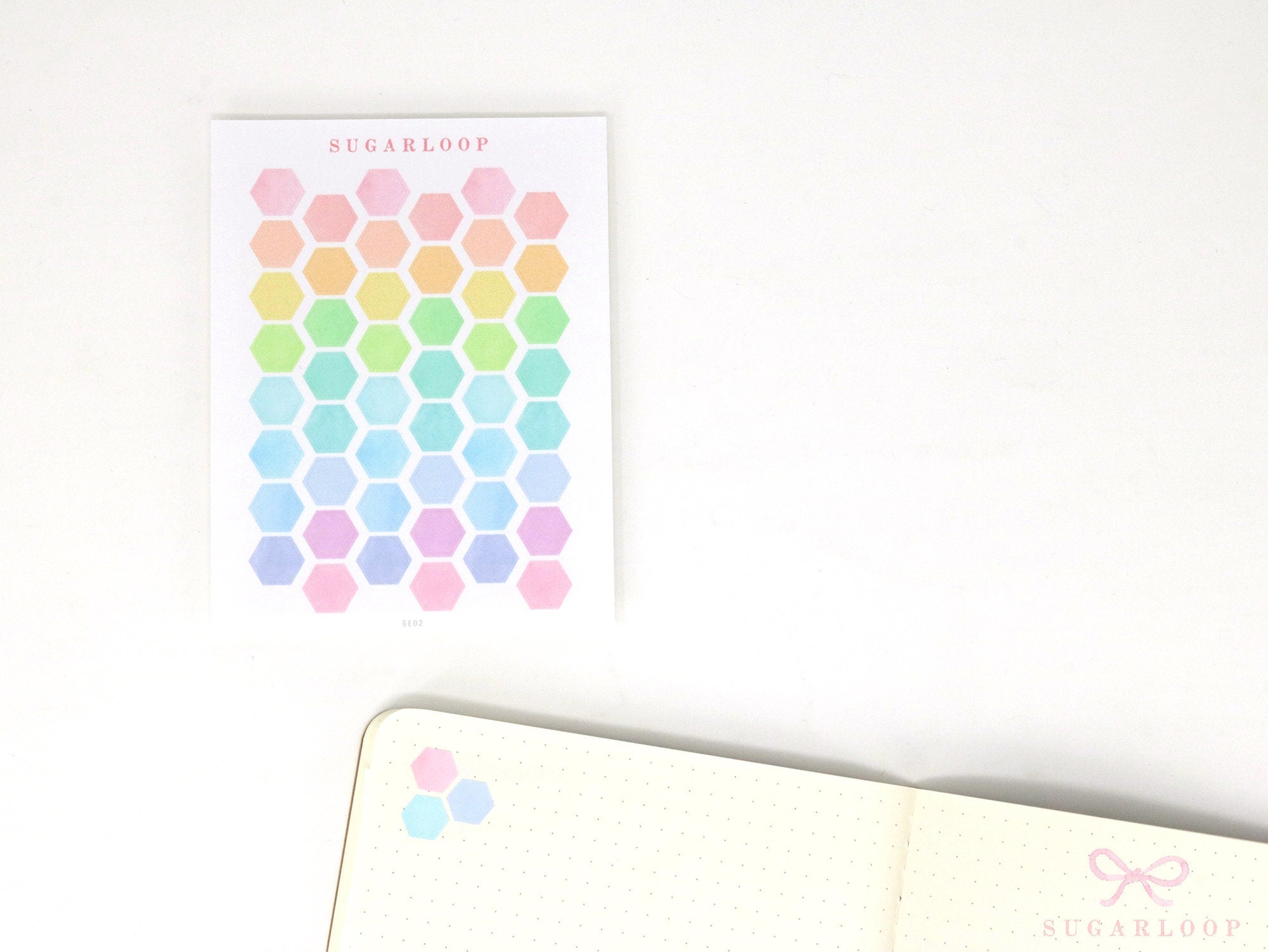 Watercolor Hexagon Bujo Planner Stickers: 0.5” (12 mm)