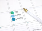 Watercolor Planner and Journal Stickers: Rainbow Hexagon  Dot  Square Labels
