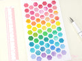 Watercolor Planner and Journal Stickers: Rainbow Hexagon  Dot  Square Labels